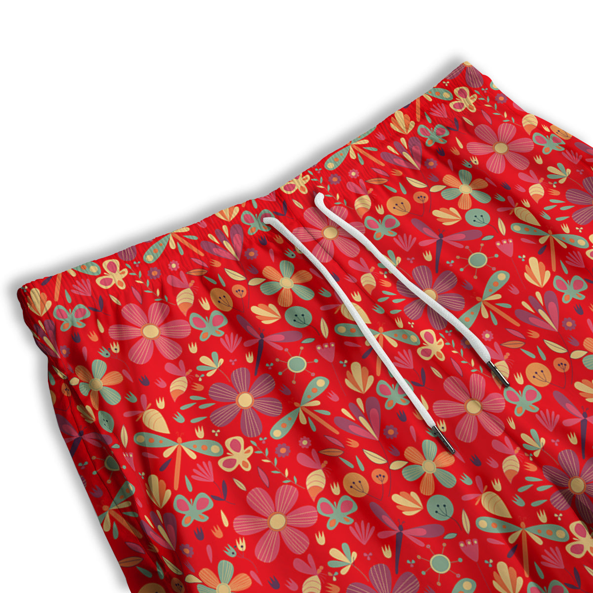 Floral Dragonfly Christmas Print Pattern Men's Athletic Shorts