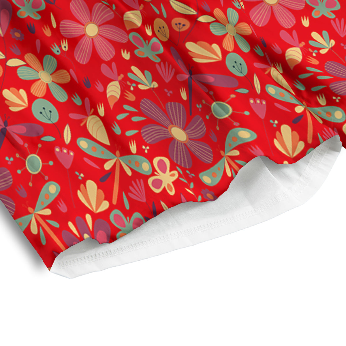 Floral Dragonfly Christmas Print Pattern Men's Athletic Shorts