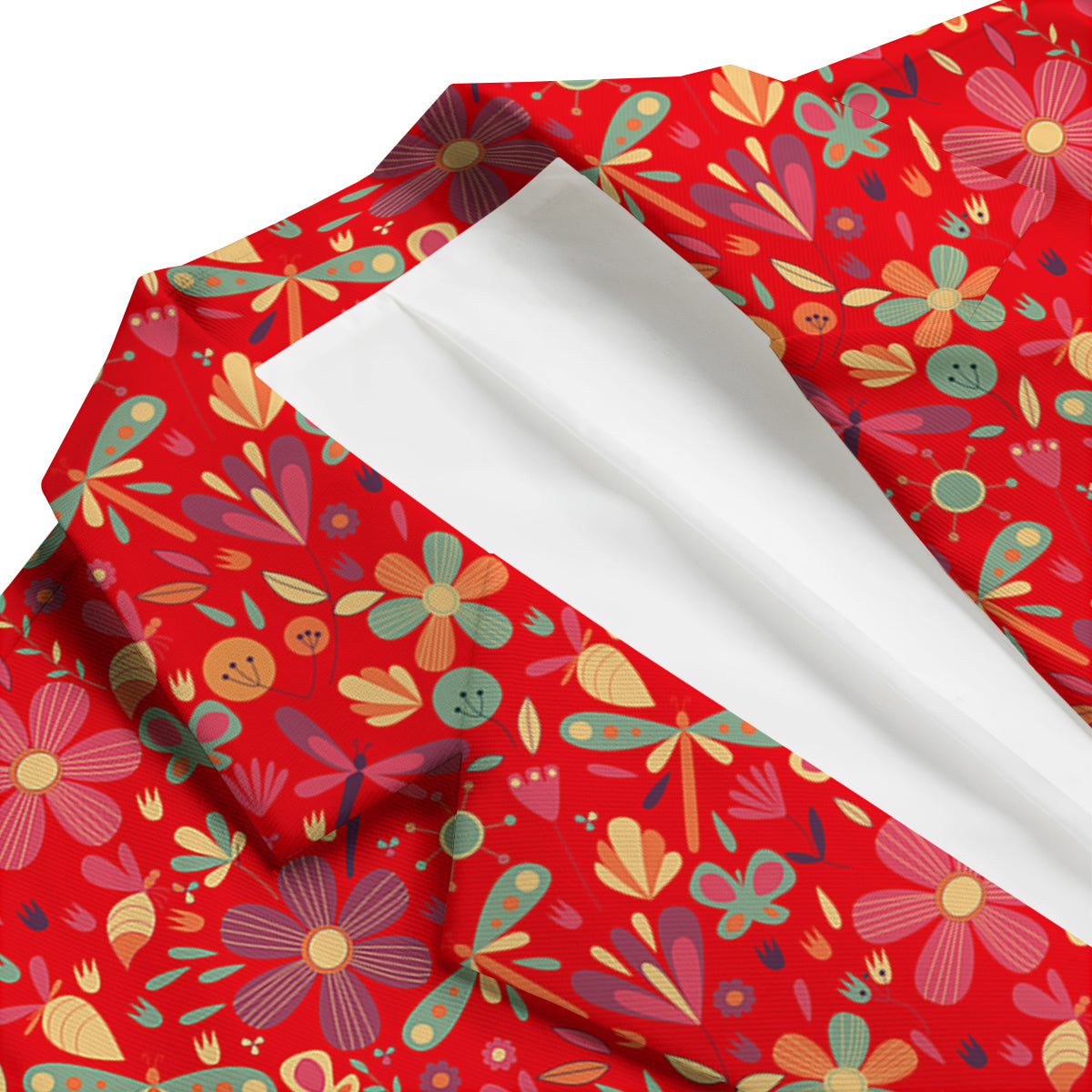 Floral Dragonfly Christmas Print Pattern Men's Blazer-grizzshop