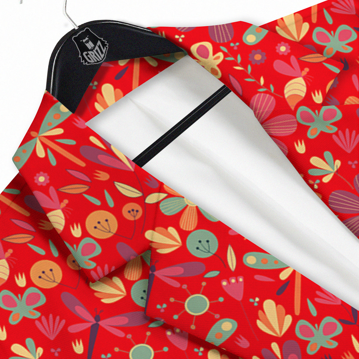 Floral Dragonfly Christmas Print Pattern Men's Sport Coat-grizzshop