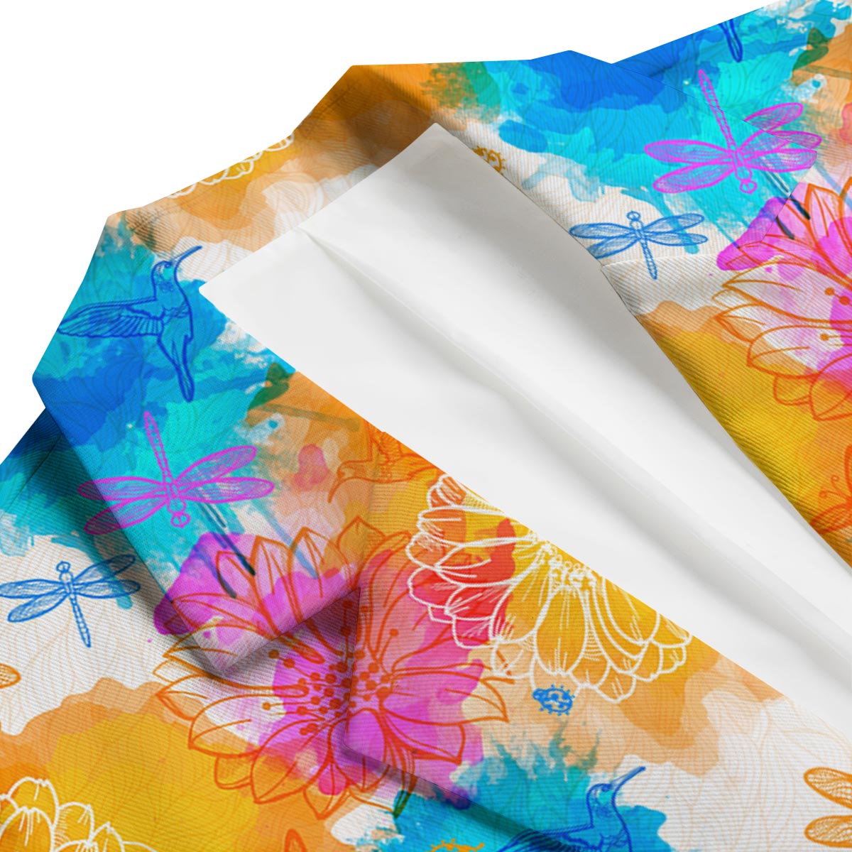 Floral Dragonfly Men's Blazer-grizzshop