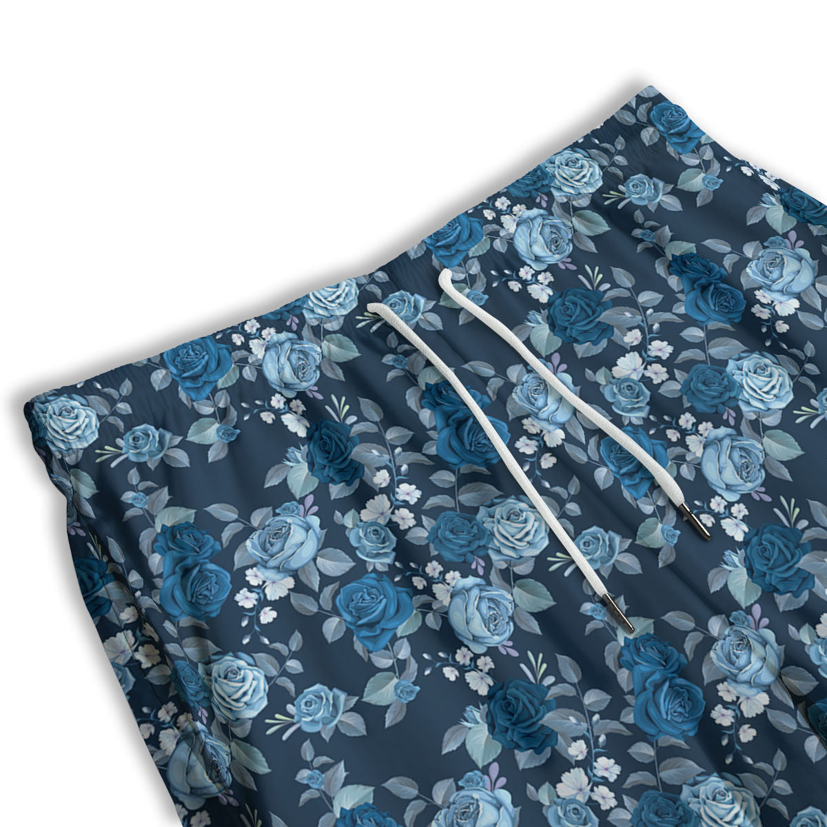 Floral Flower Blue Rose Print Pattern Men's Athletic Shorts