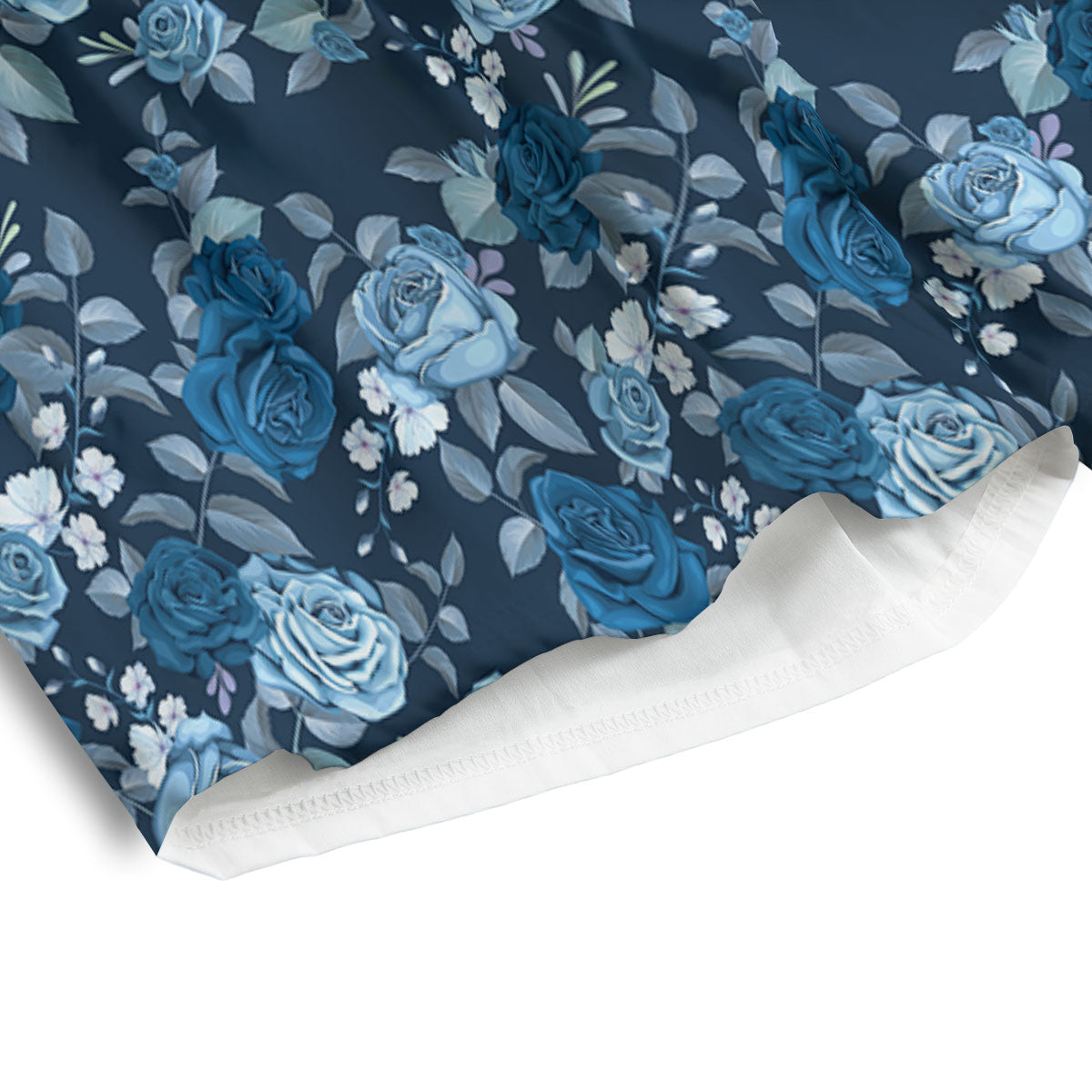 Floral Flower Blue Rose Print Pattern Men's Athletic Shorts