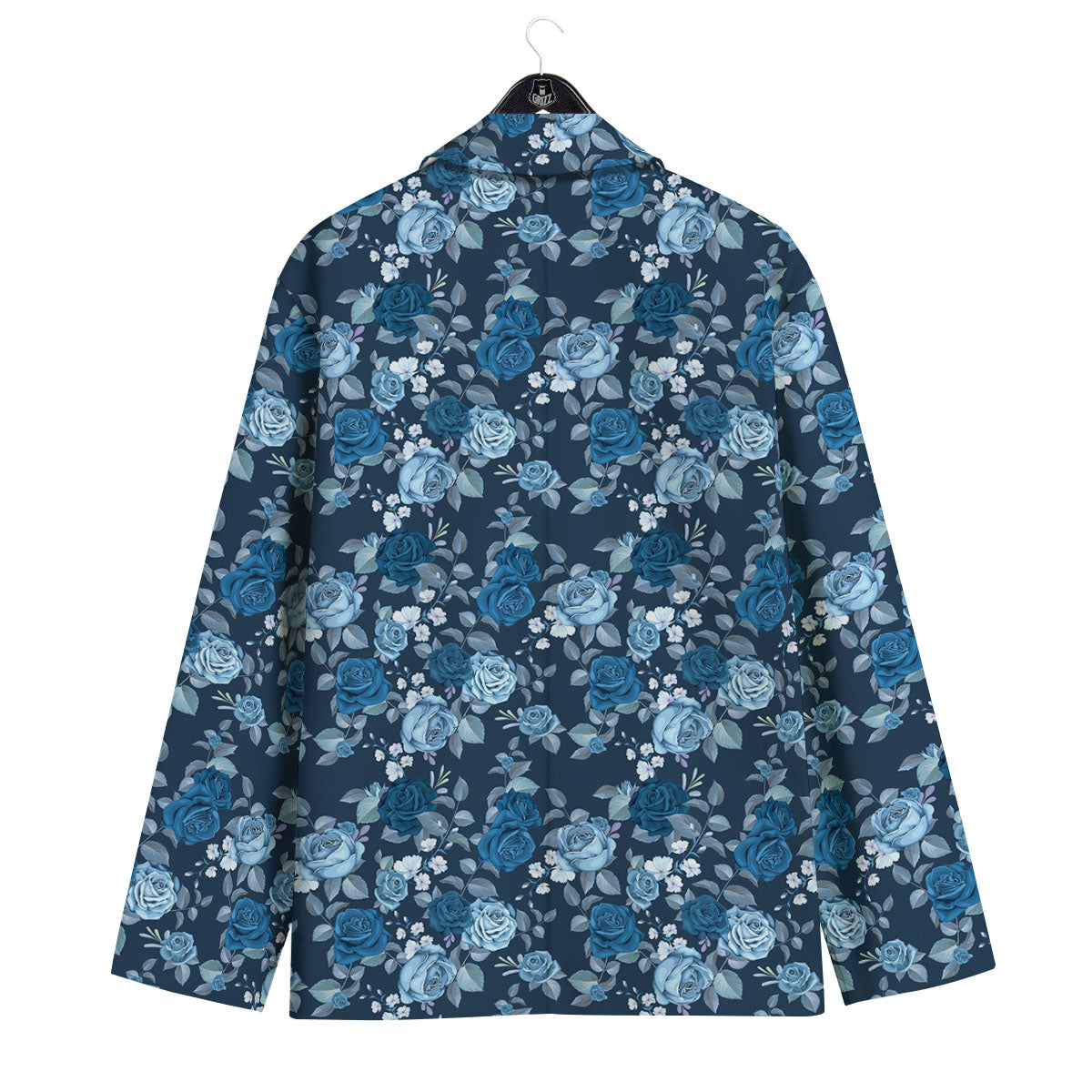 Floral Flower Blue Rose Print Pattern Men's Sport Coat-grizzshop