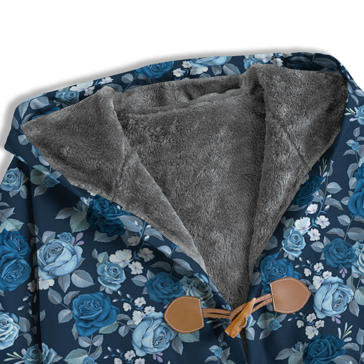 Floral Flower Blue Rose Print Pattern Men's Windbreaker Jacket-grizzshop