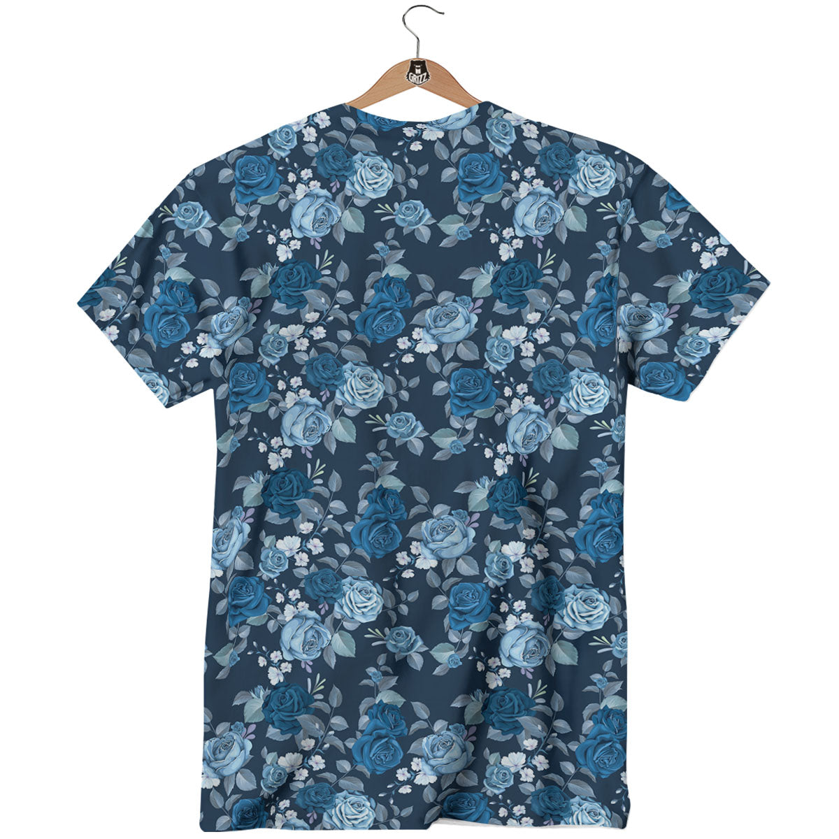 Floral Flower Blue Rose Print Pattern T-Shirt-grizzshop