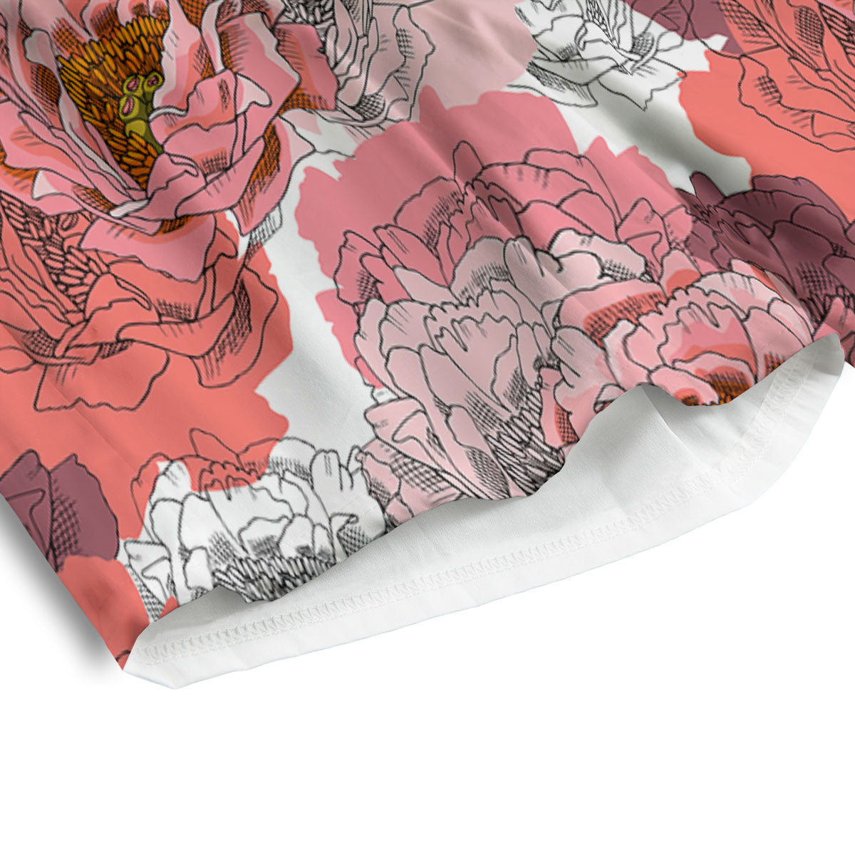 Floral Flower Pink Peony Print Pattern Men's Athletic Shorts-grizzshop