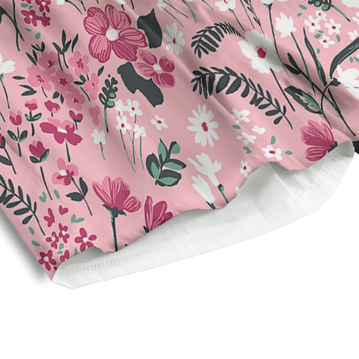 Floral Flower Pink Print Pattern Men's Athletic Shorts