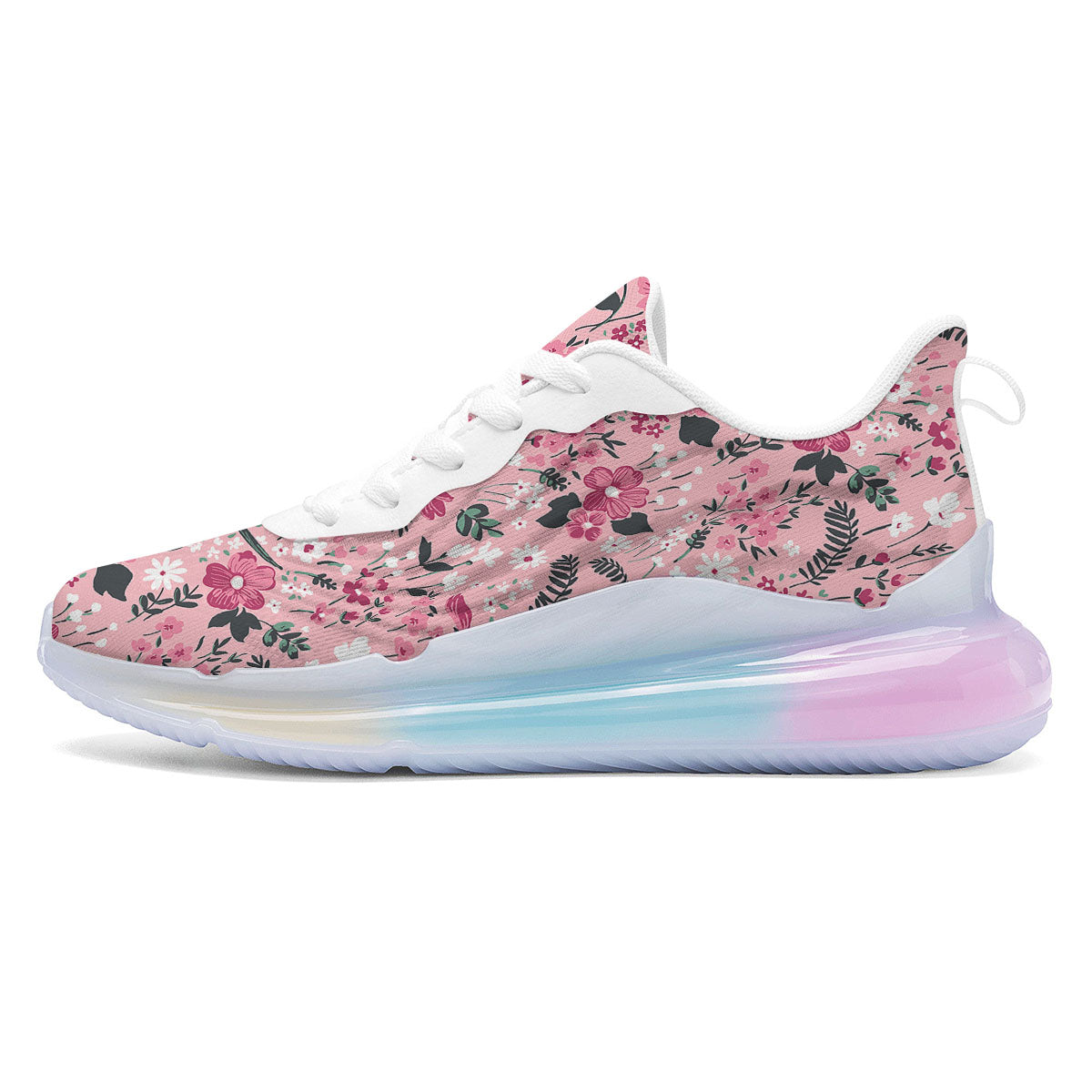 Floral Flower Pink Print Pattern Running Sneakers-grizzshop
