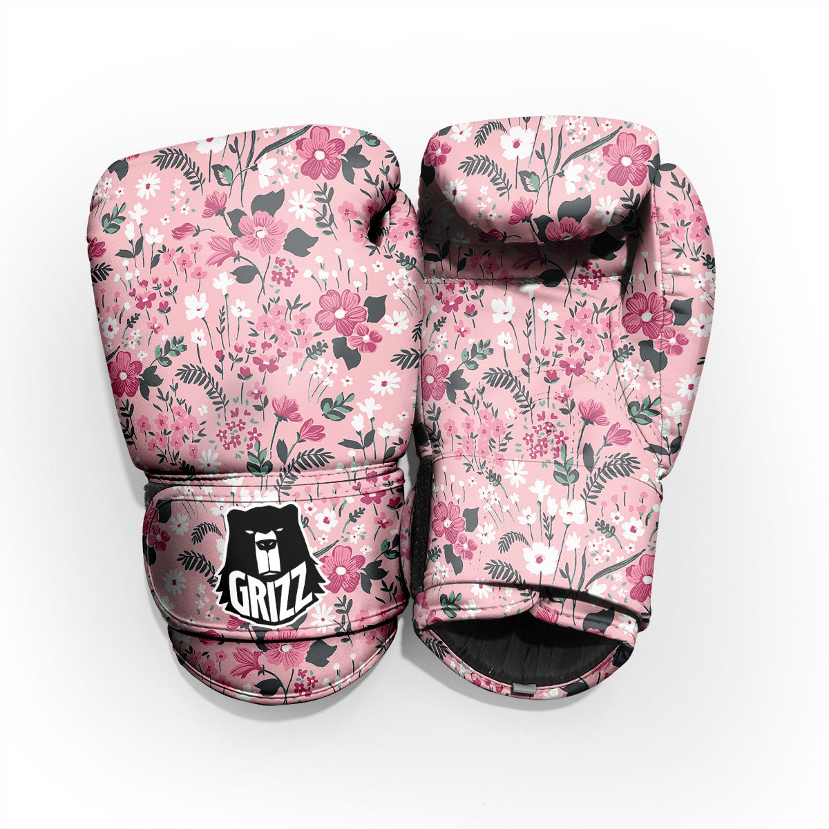 Floral Flower Pink Print Pattern Sparring Gloves-grizzshop
