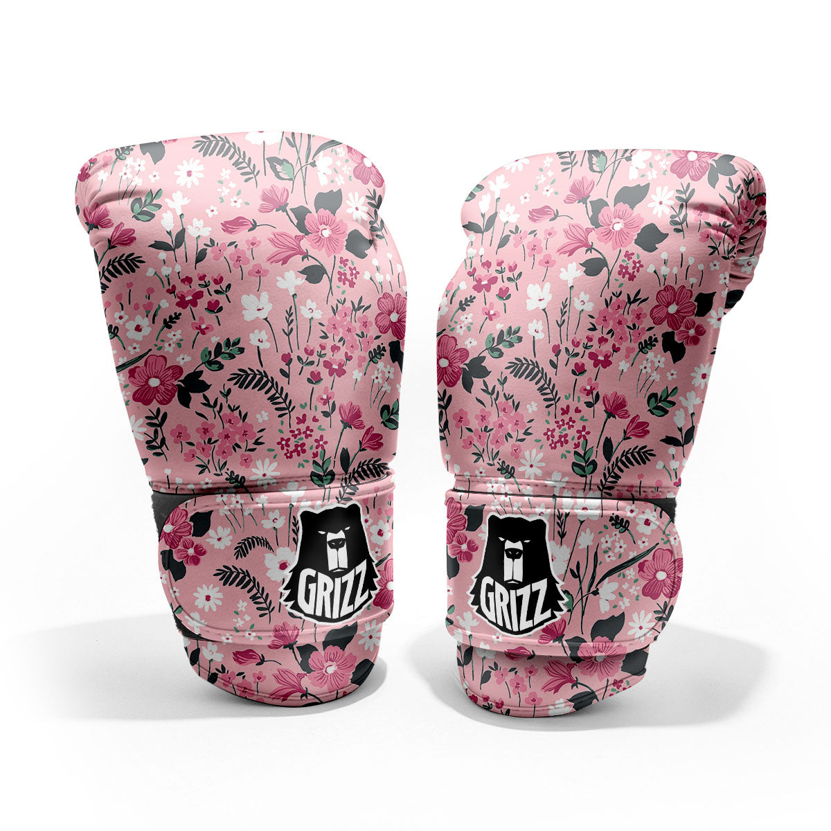 Floral Flower Pink Print Pattern Sparring Gloves-grizzshop