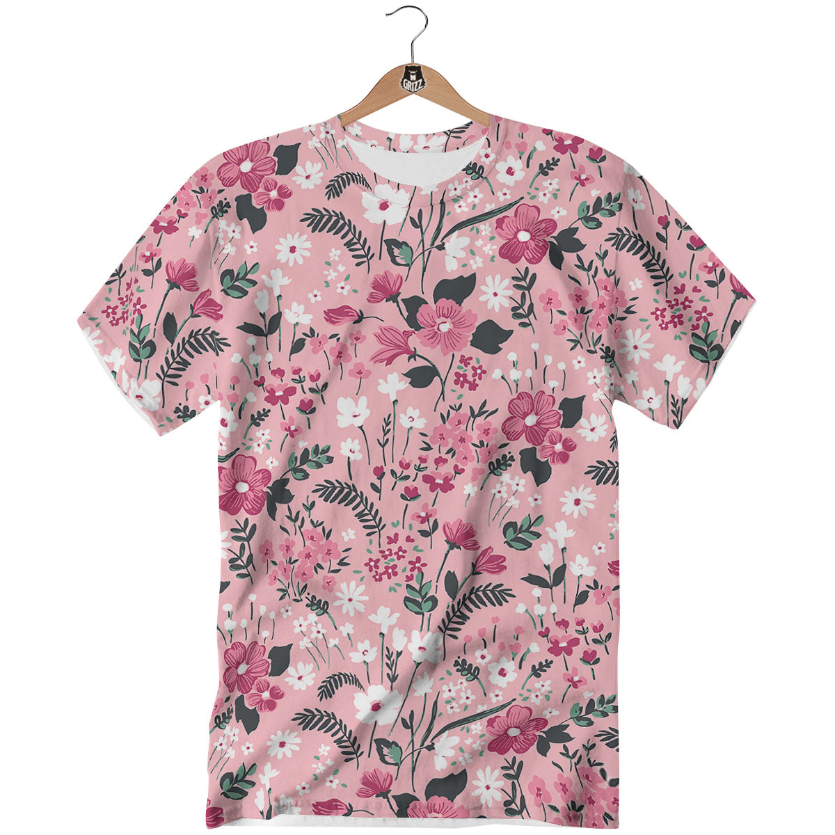 Floral Flower Pink Print Pattern T-Shirt-grizzshop