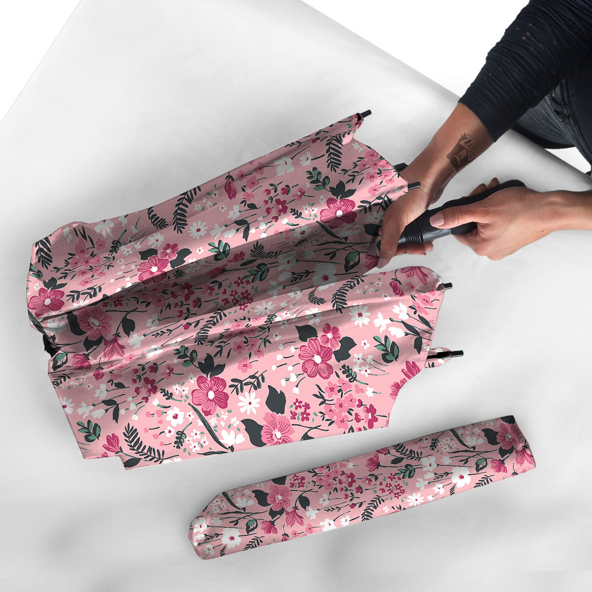 Floral Flower Pink Print Pattern Umbrella-grizzshop