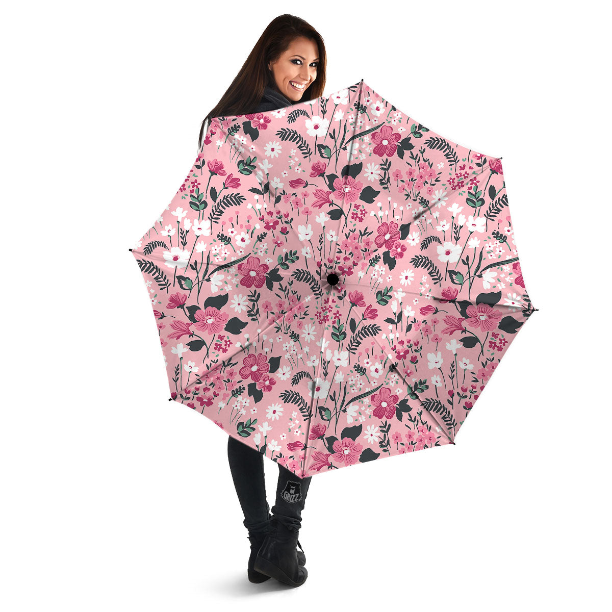 Starfish Pink Print Pattern Automatic Foldable Umbrella