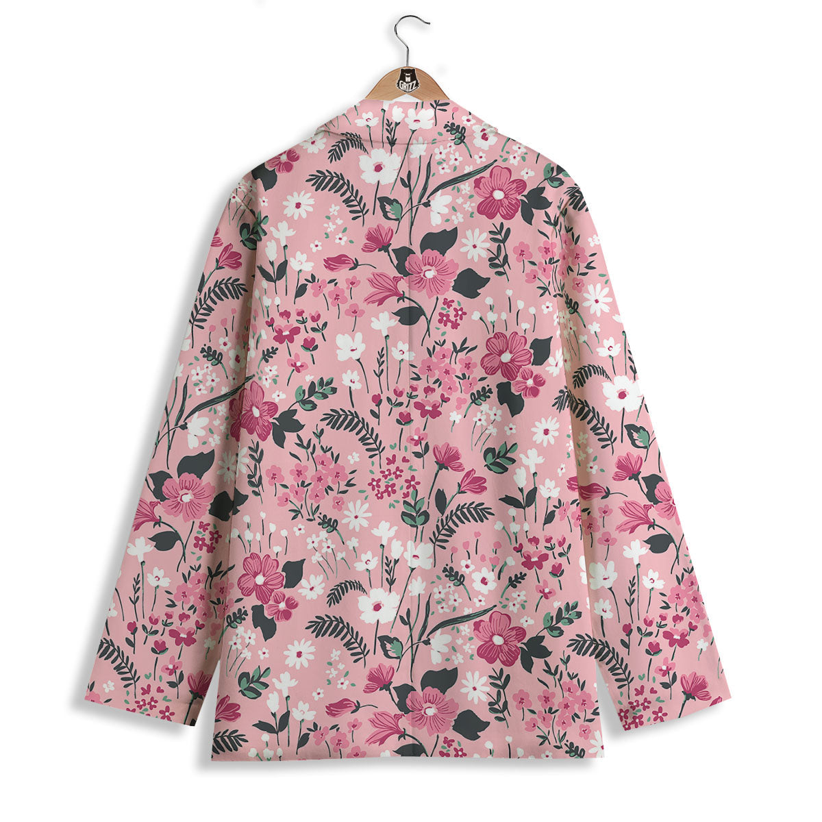 Floral Flower Pink Print Pattern Women's Blazer-grizzshop