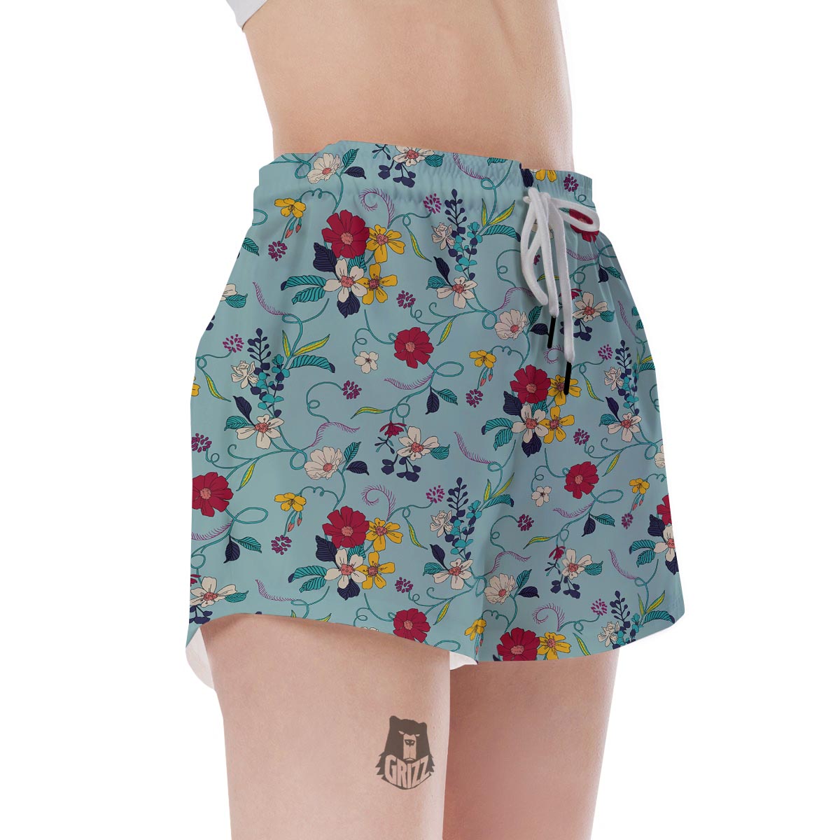 Floral Flower Print Women's Shorts-grizzshop