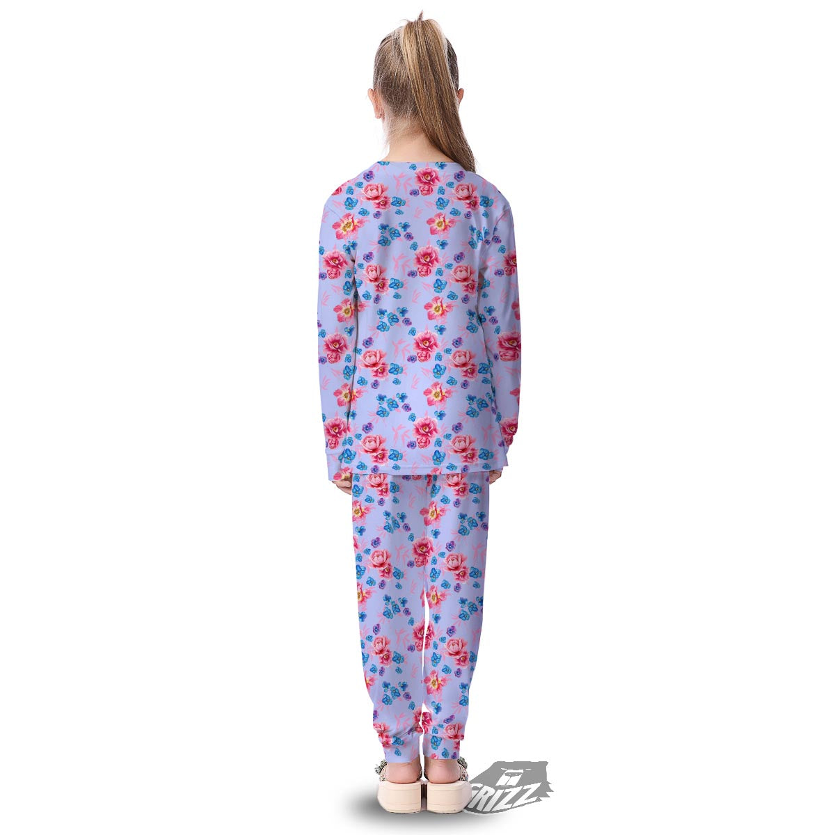Floral Flower Rose Pansy Print Pattern Kid's Pajamas-grizzshop