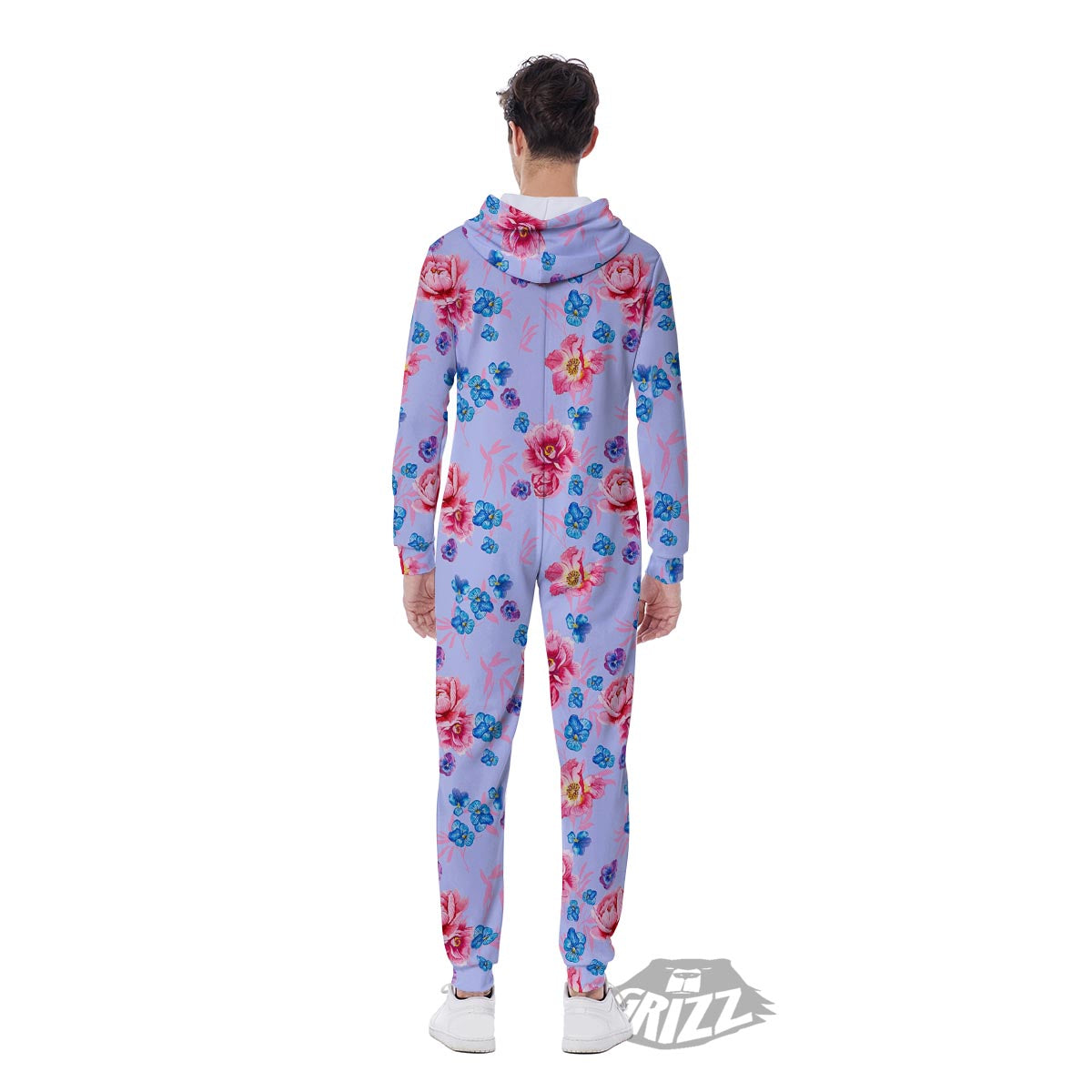 Floral Flower Rose Pansy Print Pattern Men's Jumpsuit-grizzshop