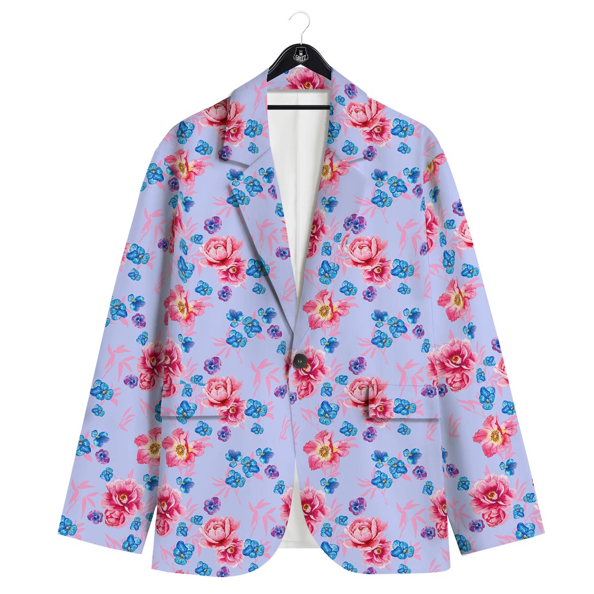 Floral Flower Rose Pansy Print Pattern Men's Sport Coat-grizzshop