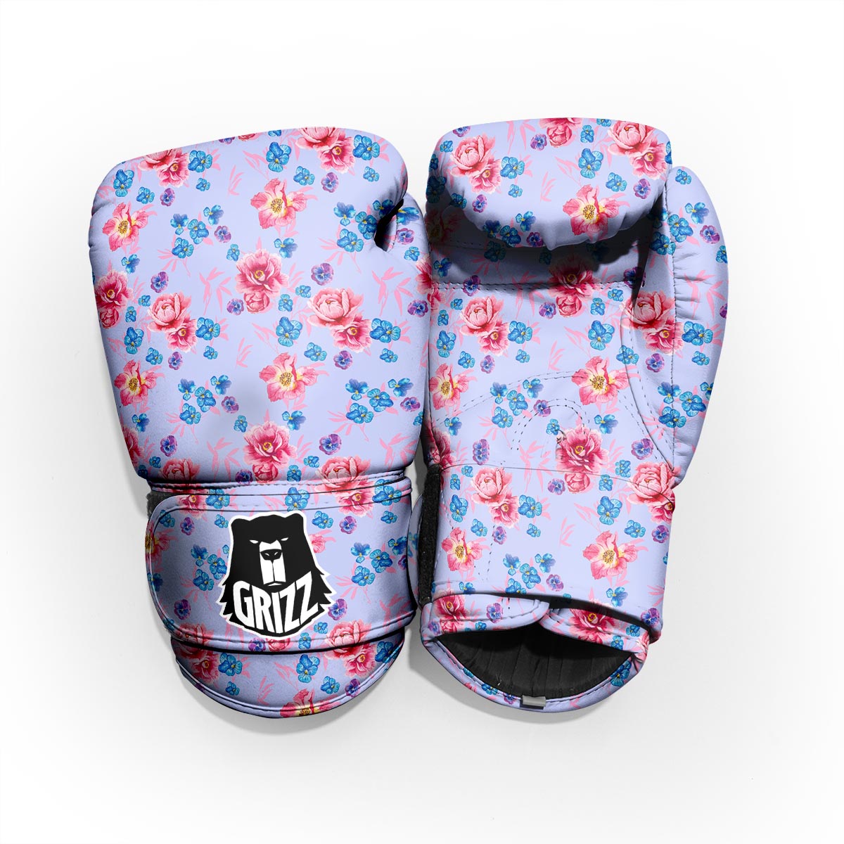 Floral Flower Rose Pansy Print Pattern Sparring Gloves-grizzshop