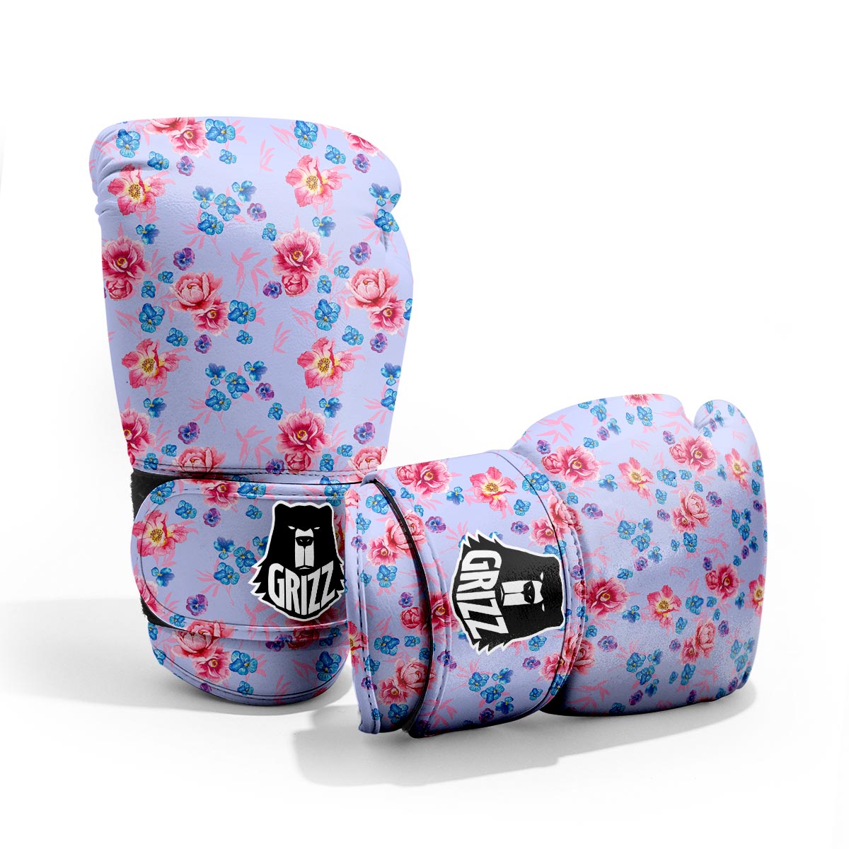 Floral Flower Rose Pansy Print Pattern Sparring Gloves-grizzshop