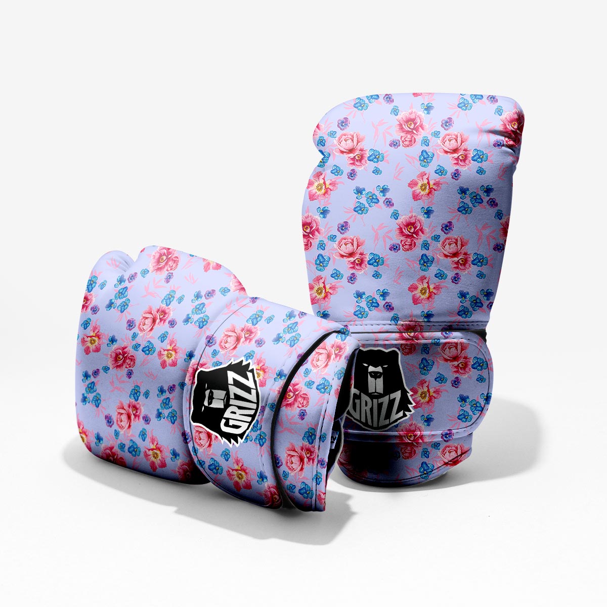 Floral Flower Rose Pansy Print Pattern Sparring Gloves-grizzshop