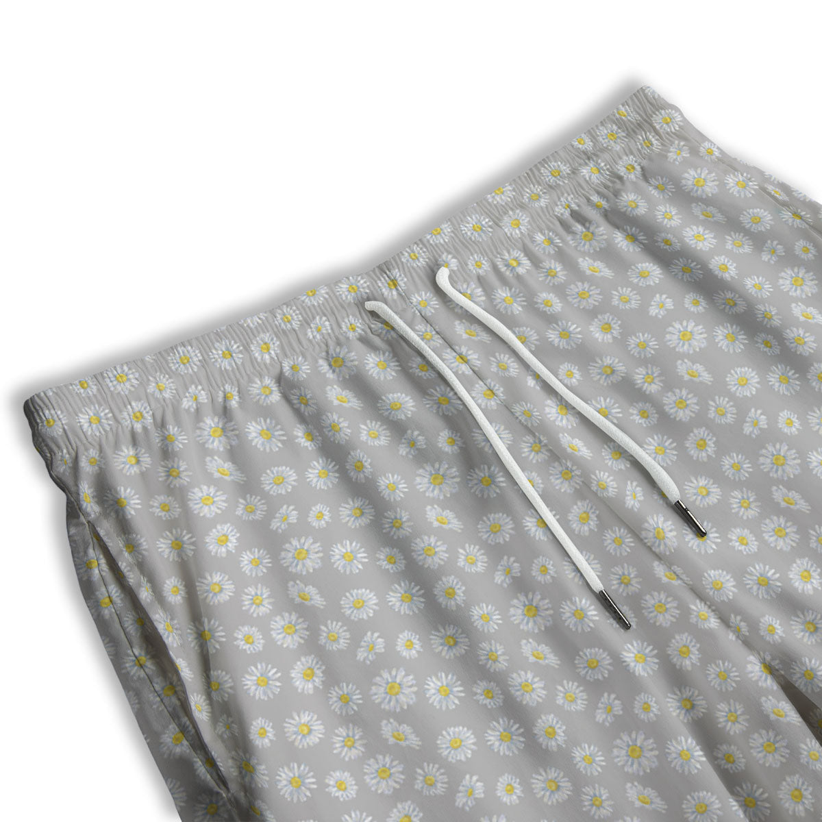 Flowers Skull Monochrome Print Pattern Men's Athletic Shorts