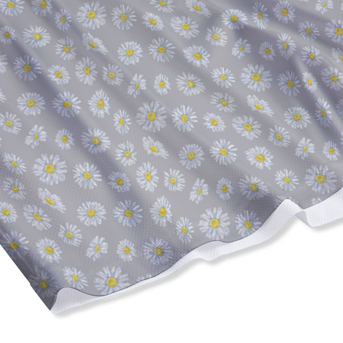 Floral Grey Daisy Print Pattern Mesh Shorts
