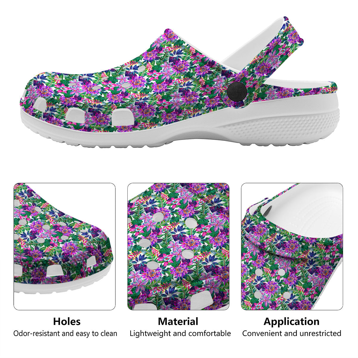 Floral Hawaii Colorful Print Pattern Clog-grizzshop