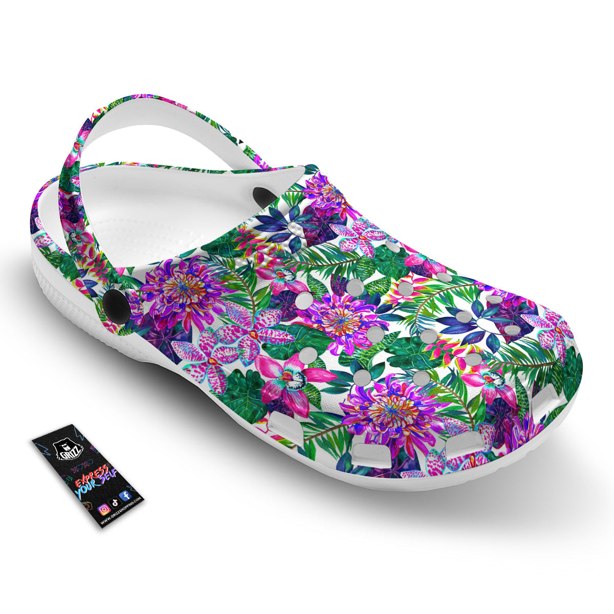 Floral Hawaii Colorful Print Pattern Colorful Clog-grizzshop
