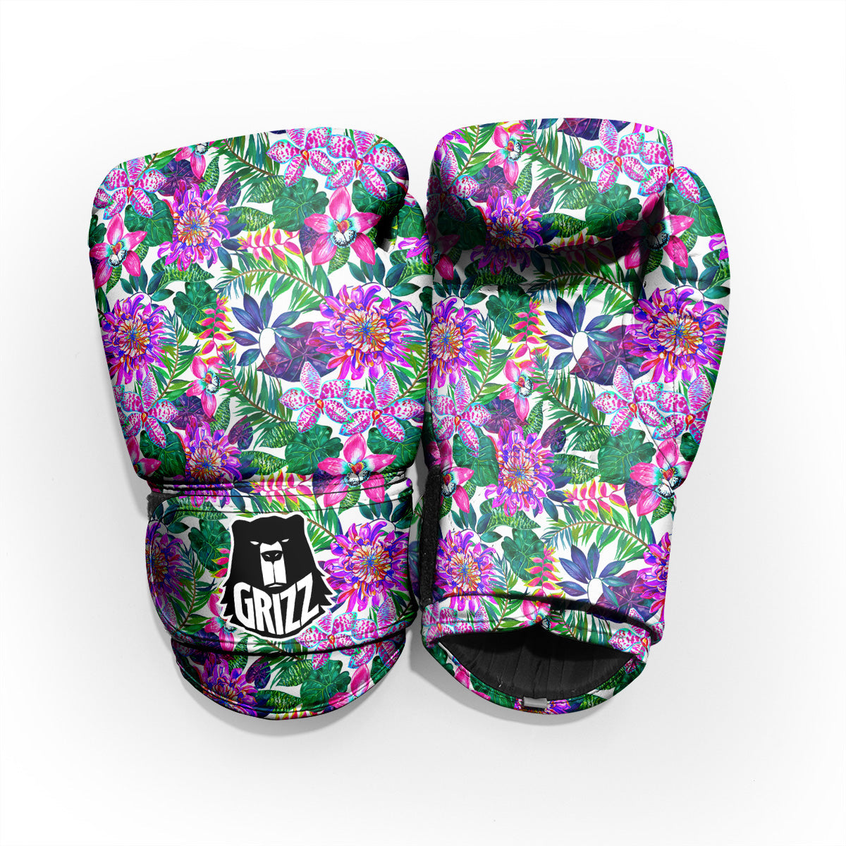Floral Hawaii Colorful Print Pattern Colorful Pro Boxing Glove