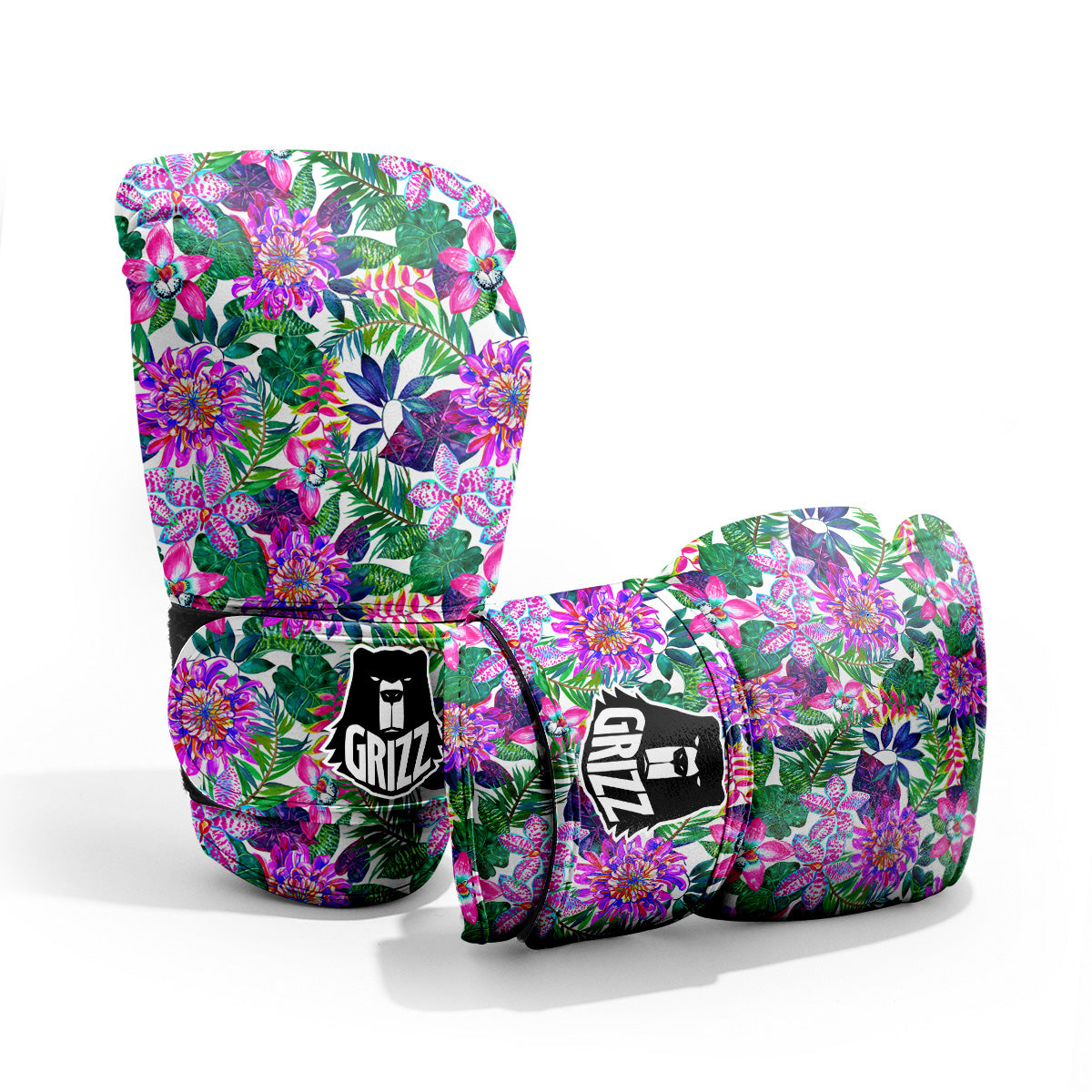 Floral Hawaii Colorful Print Pattern Colorful Pro Boxing Glove