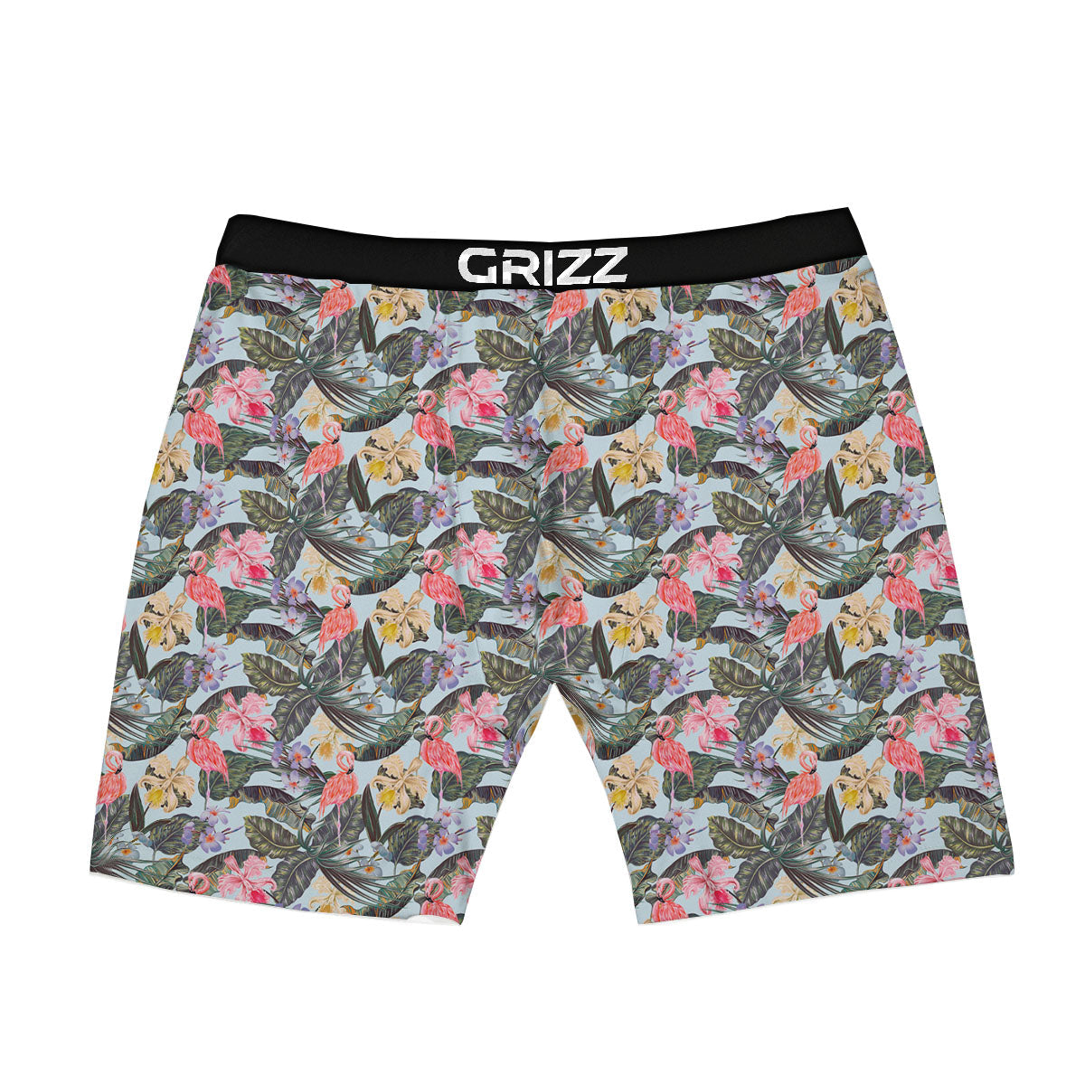 Floral Hawaiian And Flamingo Print Boxer Briefs-grizzshop