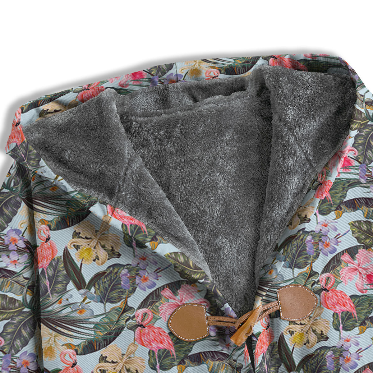 Floral Hawaiian And Flamingo Print Men's Windbreaker Jacket-grizzshop