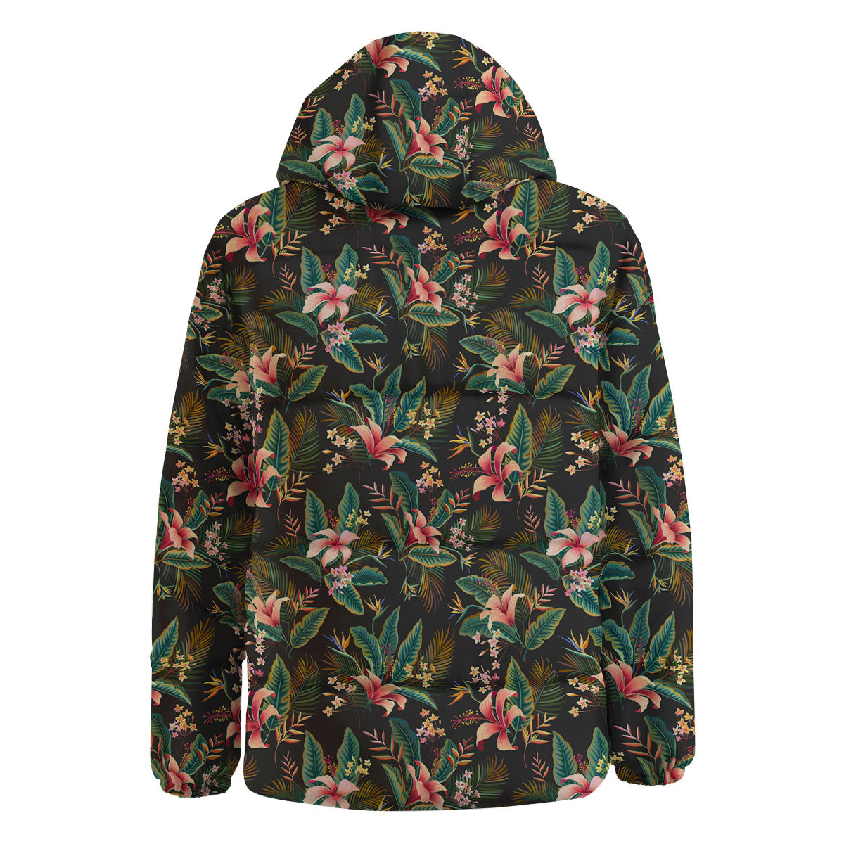 Floral Hawaiian Print Pattern Down Jacket-grizzshop