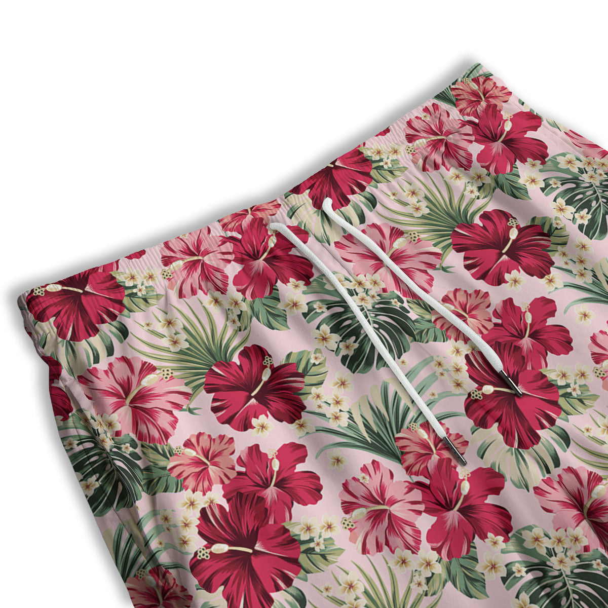 Floral Hibiscus Flower Print Pattern Men's Athletic Shorts