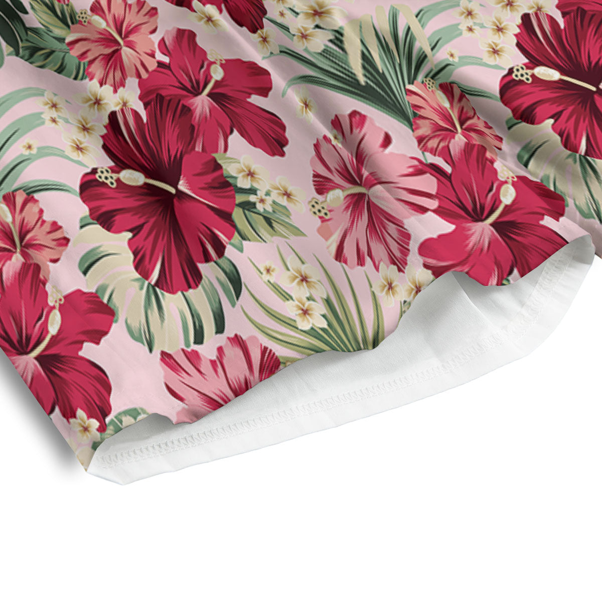 Floral Hibiscus Flower Print Pattern Men's Athletic Shorts