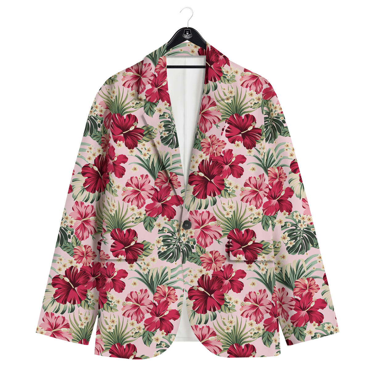 Floral Hibiscus Flower Print Pattern Men's Sport Coat-grizzshop