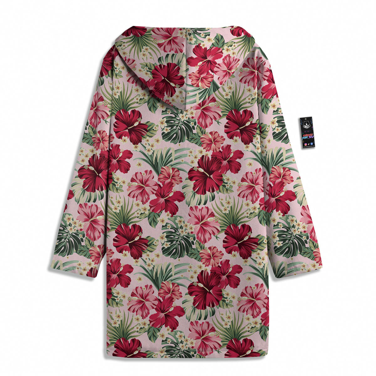 Floral Hibiscus Flower Print Pattern Men's Windbreaker Jacket-grizzshop