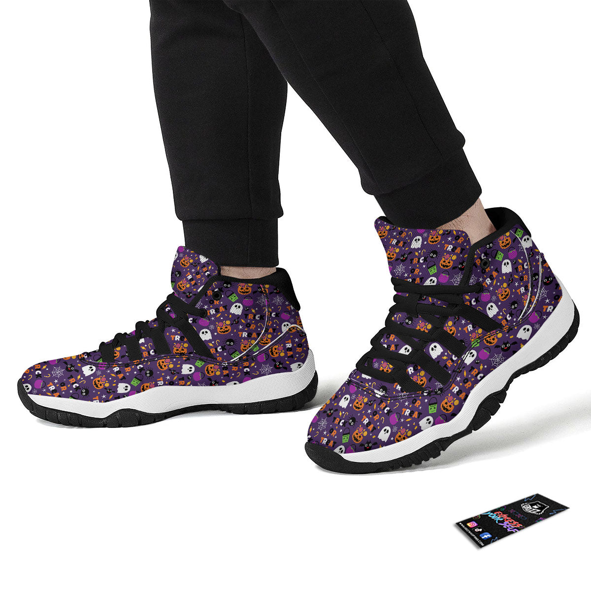 Floral Hummingbird Dark Blue Print Black Bball Shoes-grizzshop