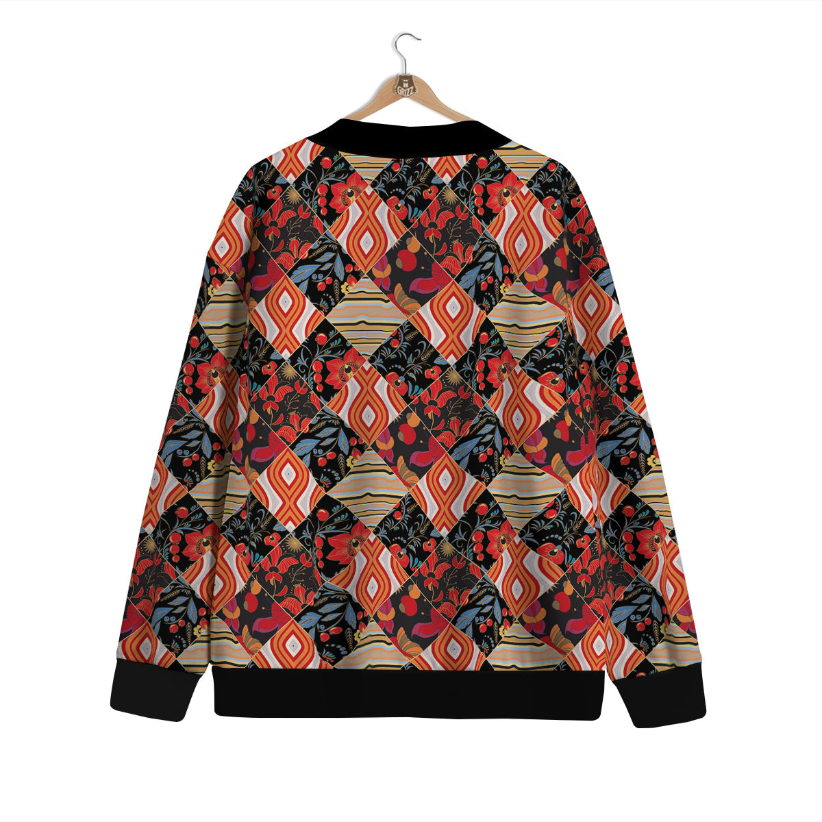 Floral Indian Patchwork Print Pattern Cardigan-grizzshop