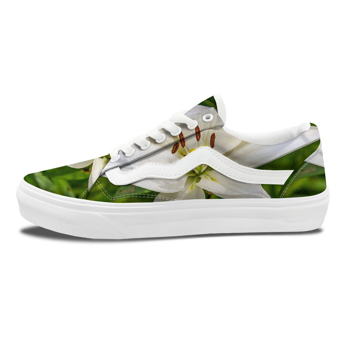 Floral Lily Print Skate Shoes-grizzshop