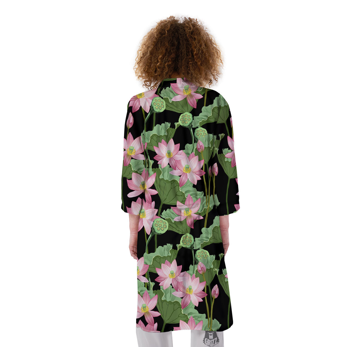 Floral Lotus Vintage Print Pattern Kimono-grizzshop