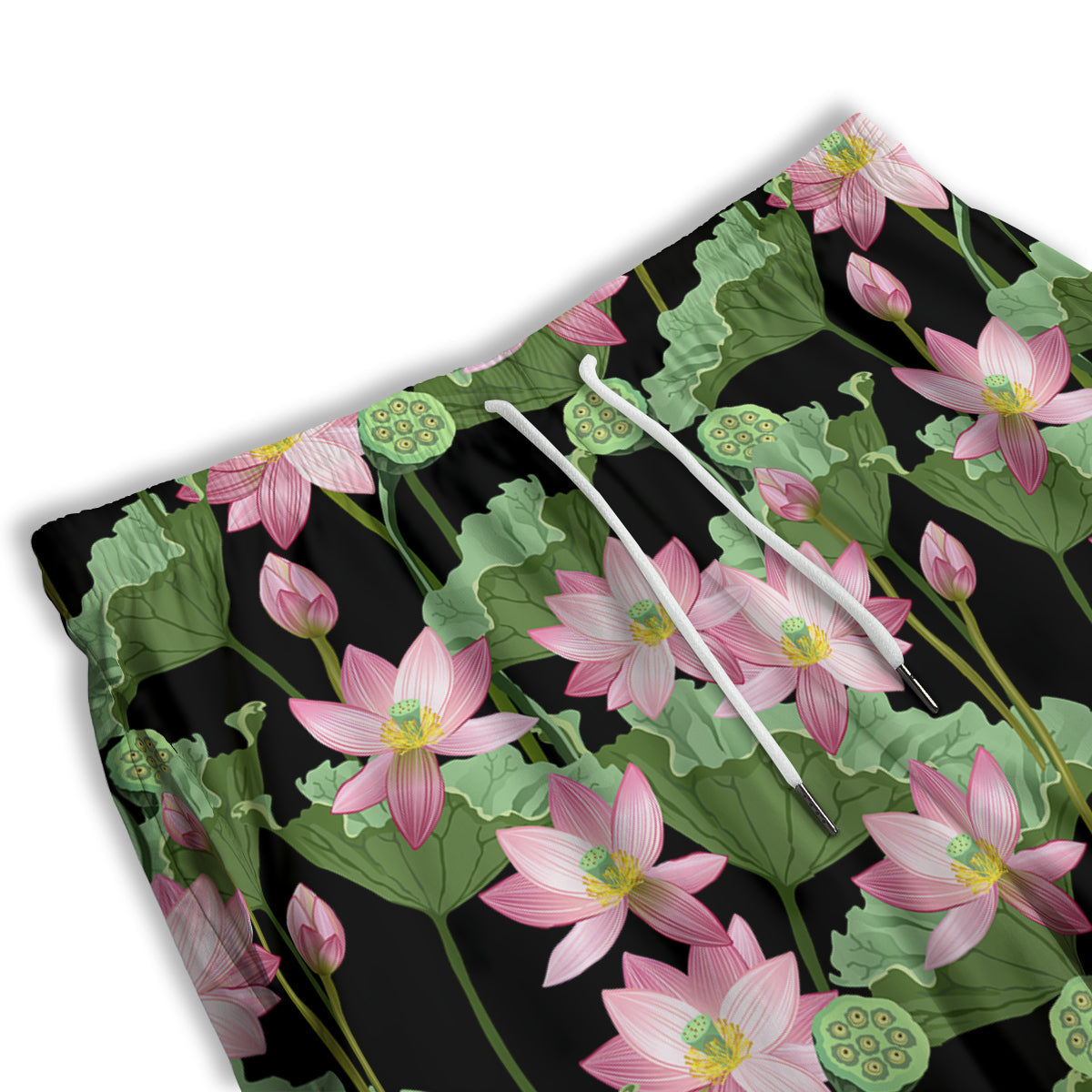 Floral Lotus Vintage Print Pattern Men's Athletic Shorts