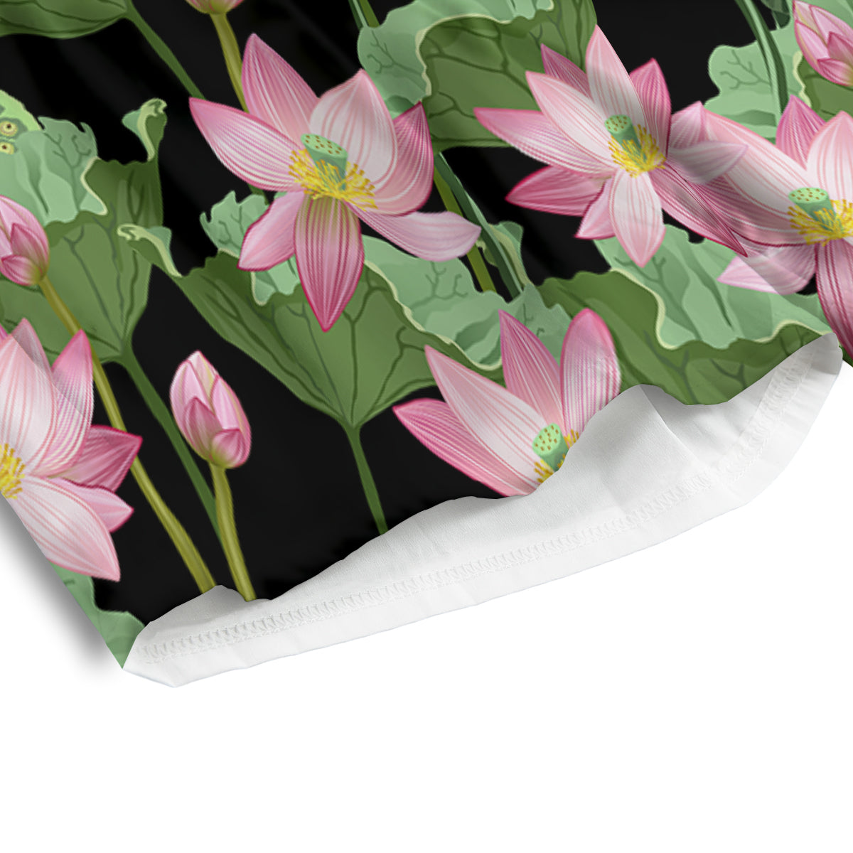 Floral Lotus Vintage Print Pattern Men's Athletic Shorts