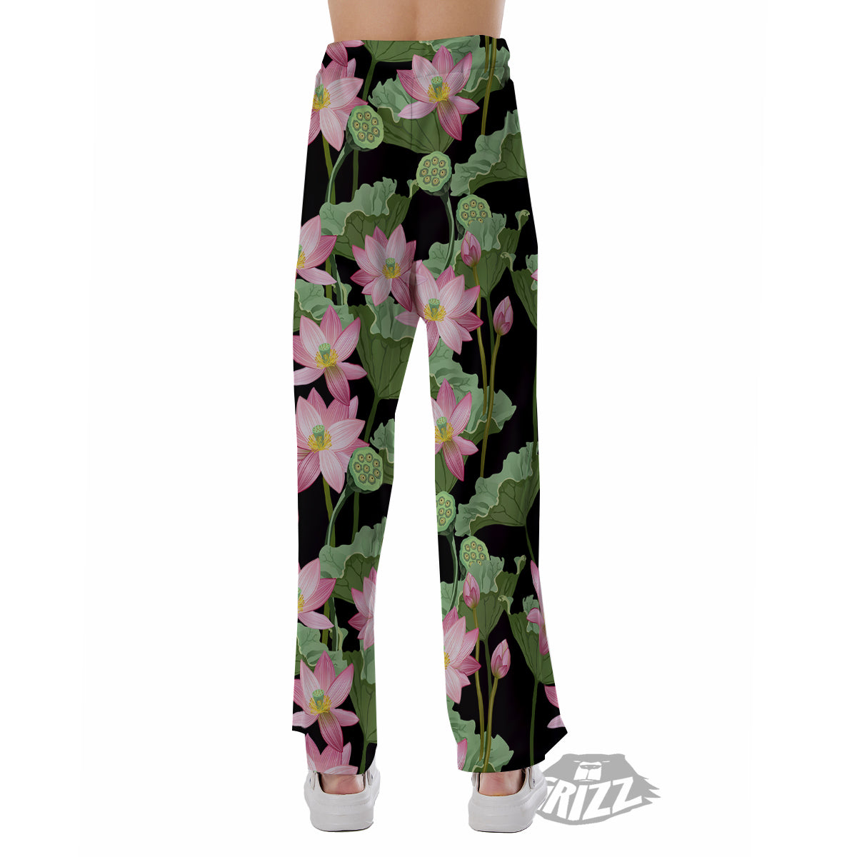 Floral Lotus Vintage Print Pattern Pajama Pants-grizzshop