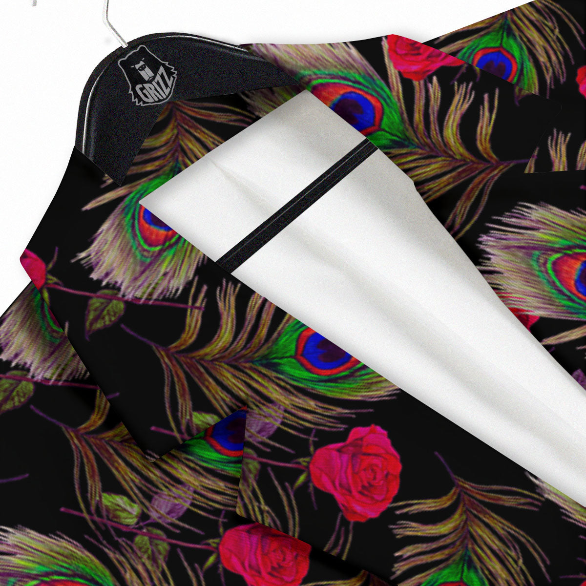 Floral Peacock Feather Print Pattern Men's Sport Coat-grizzshop