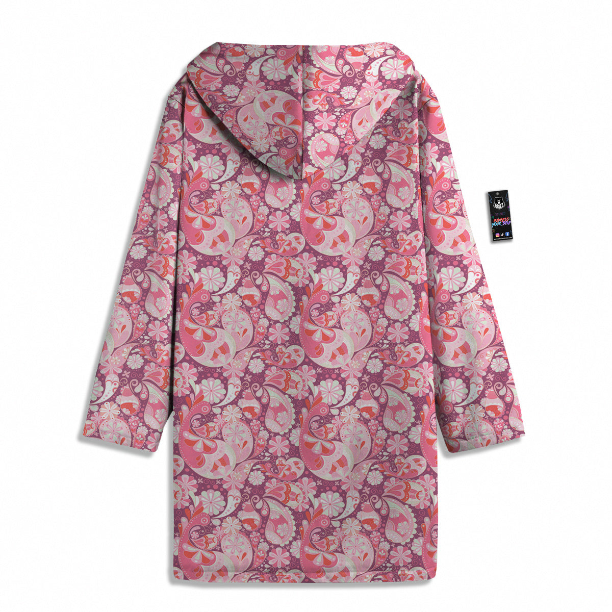 Floral Pink Paisley Print Pattern Men's Windbreaker Jacket-grizzshop