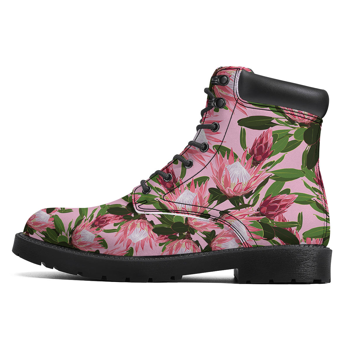 Floral Protea Print Pattern Boots-grizzshop