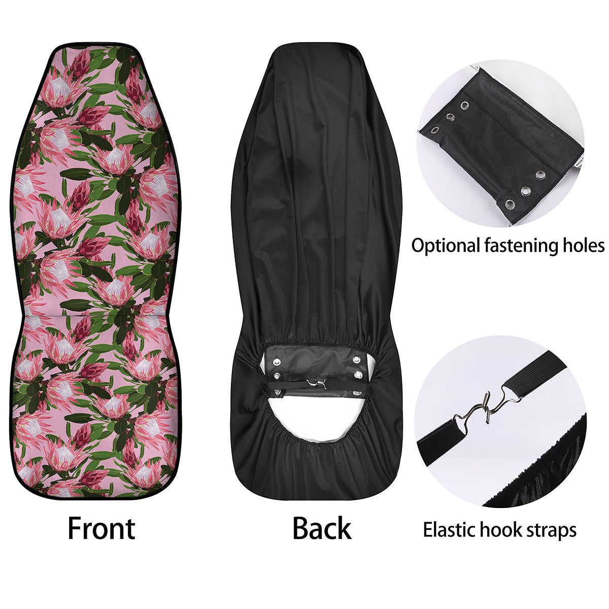 Floral Protea Print Pattern Car Seat Covers-grizzshop